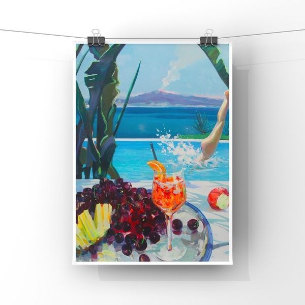 Aperol Siciliano &middot; Anton Gudzykevych &middot; 50&times;70 cm &middot; L&aacute;mina art&iacute;stica AP.18 фото