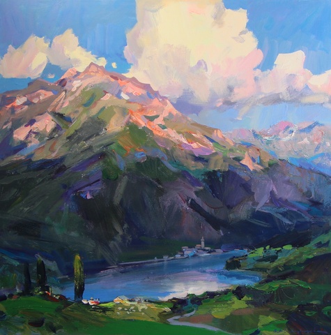 Evening Light. Formigal 100x100 cm