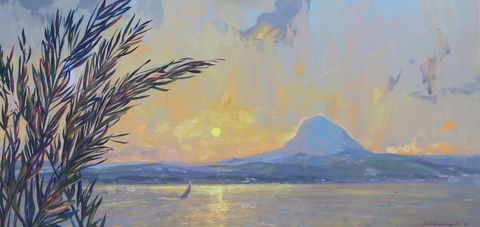Golden Hour in Javea Bay 85x180 cm