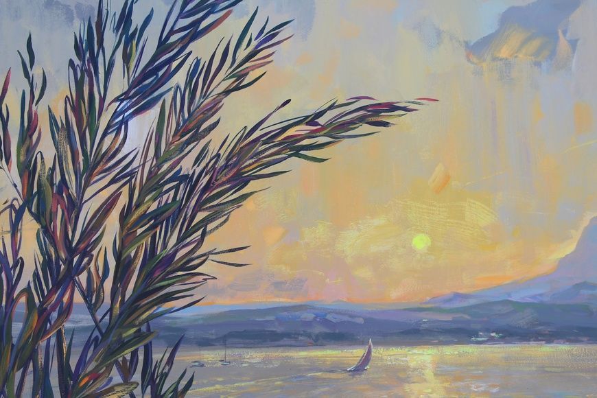 Golden Hour in Javea Bay 85x180 cm
