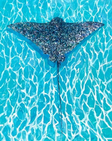 Fly in Turquoise 120x95cm