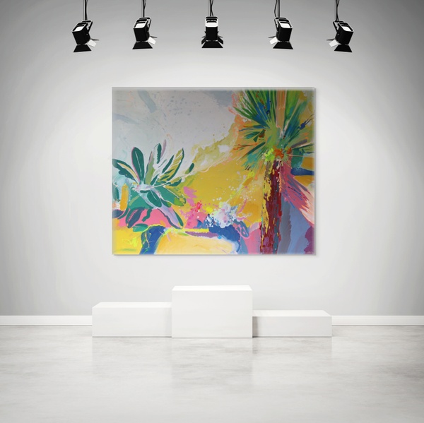 Mediterranean Garden. Palm Trees 150x180 cm