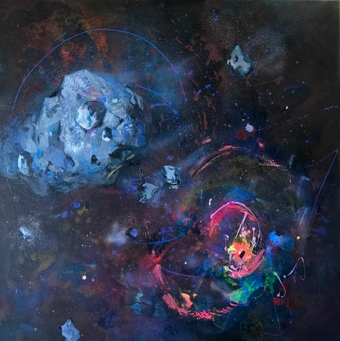 Space Landscape. Origin 130x130 cm