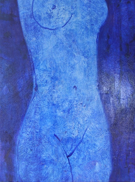 Deep blue. Woman