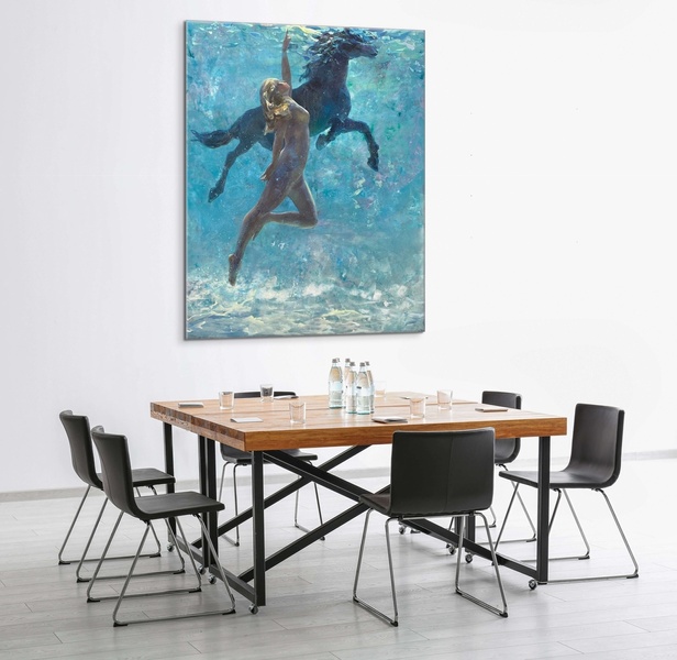 Meeting with Pegasus 180x150 cm