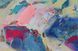 The Time Garden abstract painting with vertical brushwork and layered colors, contemporary Mediterranean garden atmosphere on canvas by Mariia Zhurykova