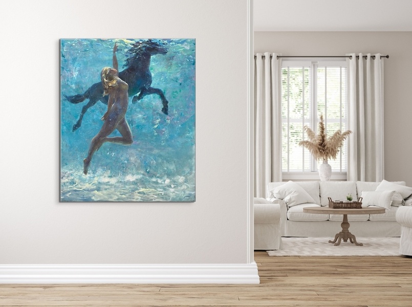 Meeting with Pegasus 180x150 cm