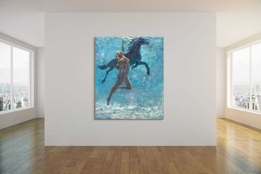 Meeting with Pegasus 180x150 cm